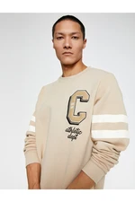 Koton College Sweatshirt. Raised Crew Neck.