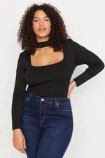 Trendyol Curve Black Collar Detailed Body-hugging Knitwear Blouse