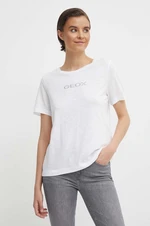 Tričko Geox W4510G-T3093 W T-SHIRT dámske, biela farba