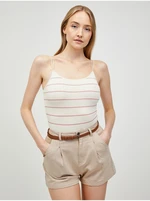 Red-cream striped bodysuit Pieces Tyrus - Women's