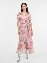 Women's Pink Floral Wrap Dress Guess New Juna - Women