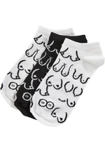 Body Positivity No Show Socks 3-Pack white/black