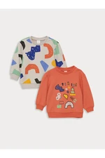 LC Waikiki Crew Neck Long Sleeve Printed Baby Boy sweatshirt 2-pack