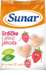 Sunar detské chrumky jahodové srdiečka 50 g