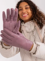 Purple gloves with eco-leather