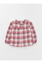 LC Waikiki Crew Neck Long Sleeved Plaid Baby Girl Shirt