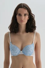 Dagi Blue Half-Padded Patterned Bra