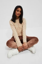 Sweater with decorative strings - beige