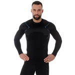 Pánské triko Brubeck Thermo s dlouhým rukávem  Black/Blue  M