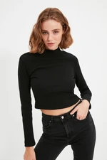 Trendyol Black Recycle Corduroy Knit Blouse