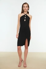 Trendyol Black Collar Detailed Evening Dress