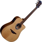 LAG Tramontane HyVibe 10 Natural Satin Guitare Dreadnought acoustique-électrique