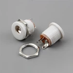 5pcs White with nut 5.5 * 2.1MM socket round hole threaded nut panel installation DC-022M