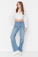 Trendyol Blue Low Waist Wide Leg Jeans