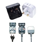 (Pack 3) European EU to UK Power Plug Converter Travel Adapter AC250V 5A Fuse