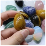 fashion Decoration Egg Shape Stone Healing amethyst Crystal Quartz Mineral Gemstone Reiki Crafts Massage jewelry Accessory 8pc