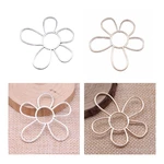 Silver/Gold Abstract Large Hollow Flowers Charms Pendant for DIY Hairpin Headwear Earrings Necklaces Jewelry Making