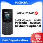 Original Nokia 105 2G 2023 Long Standby 1.8" Display 1000mAh Battery Flashlight Radios Rugged Push-button Feature Phone