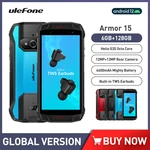 Ulefone Armor 15 IP68 Rugged Cellphone Android 12 Helio G35 Smartphone 6G+128G 5.45" Mobile Phone 6600mAh Built-in TWS Earbuds