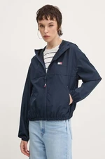 Vetrovka Tommy Jeans tmavomodrá farba, prechodná, DW0DW19302