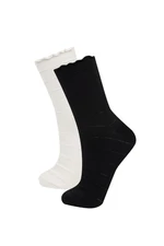 DEFACTO Women's 2-Pack Cotton Long Socks