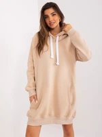 Beige insulated kangaroo hoodie