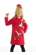 Denokids Glitter Cat Girl's Red Dress