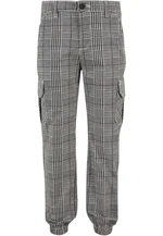 AOP Glencheck Cargo boys' pants black/white