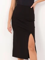 Black pencil skirt with slit