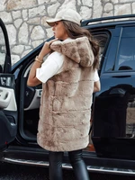 Women's fur vest ASHTON camel Dstreet