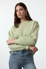 Trendyol Lilac Thick Fleece Inside Regular/Normal Fit Crew Neck Basic Knitted Sweatshirt