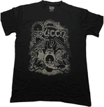 Queen Maglietta Ornate Crest Unisex Black M