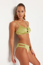 Trendyol Green Cut Out/Windowed Normal Leg Bikini Bottom