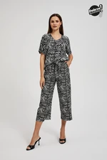 Women's pants MOODO with pattern - black