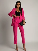 Women's elegant set jacket + trousers - fuchsia