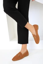 Soho Tan Women's Suede Flats 18930