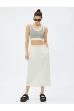 Koton Parachute Skirt Midi Pocket Detailed Waist Elasticated With Stopper.