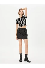 Koton Parachute Skirt Mini, Tied at the Waist, Stoppered, Pocketed