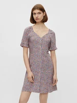 Purple Floral Dress with Ties Pieces Timberly - Women