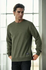 64602 Dewberry Basic Crew Neck Mens Sweatshirt-Khaki