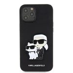 Zadní kryt Karl Lagerfeld PU Saffiano Karl and Choupette NFT pro Apple iPhone 12 Pro Max,  černá