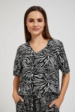 Women's patterned shirt MOODO - black