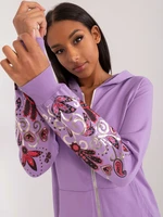 Light purple zip-up hoodie