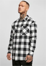 Long oversized plaid shirt black/white