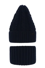 AGBO Boy's winter set: hat and tube scarf navy blue Colins