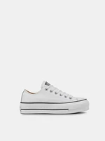 Converse biele kožené tenisky na platforme Chuck Taylor All Star Lift