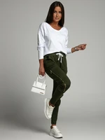 Set of women's cargo pants and white-khaki blouse