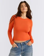 Organic Basics Everyday Regular Long Sleeve Tee Tangerine M