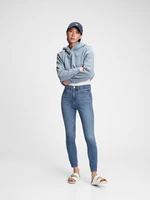 GAP Džínsy high rise true skinny with secret smoothing pockets Modrá