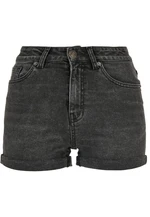 Women's 5-pocket shorts, black stones, washed